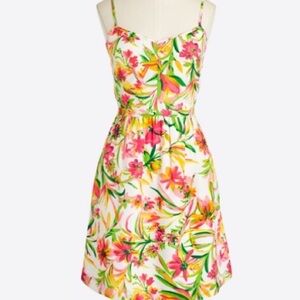 J. CREW | Tropical Pink Green Floral Dress 🌴